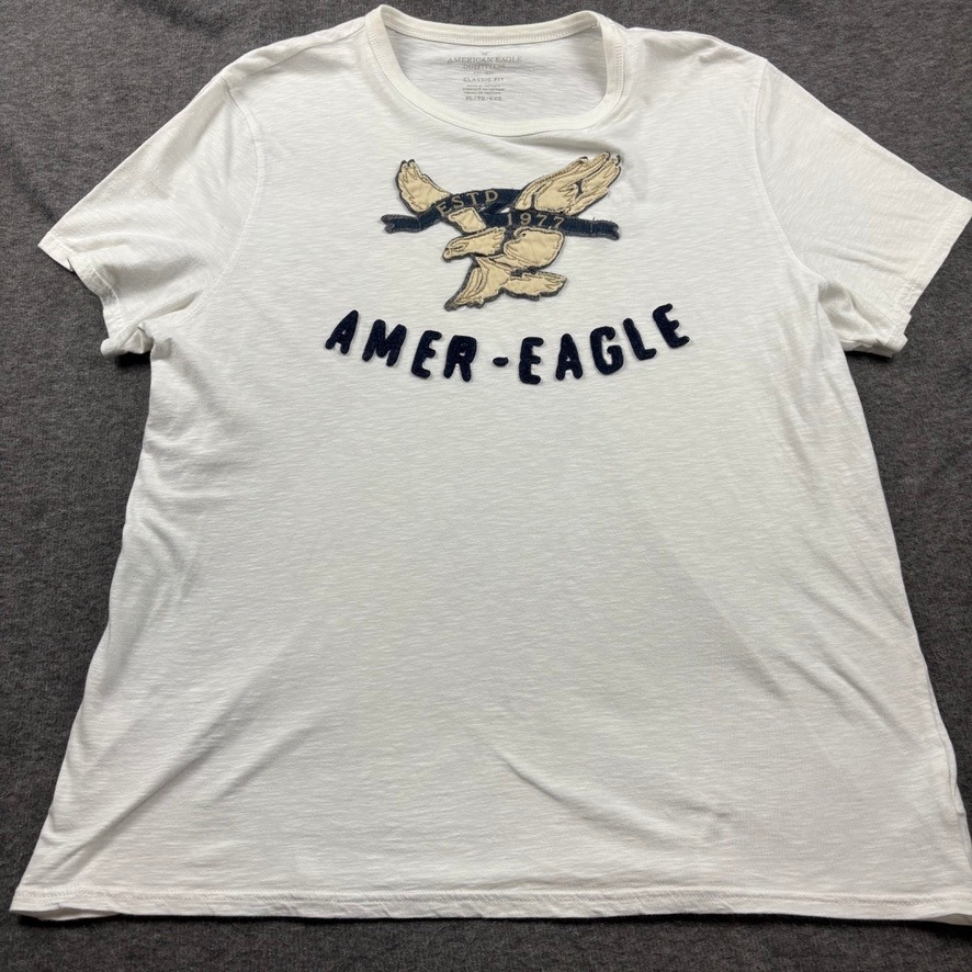 American Eagle Outfitters White Classic Fit Est 1977 T-Shirt Mens Xl *Read